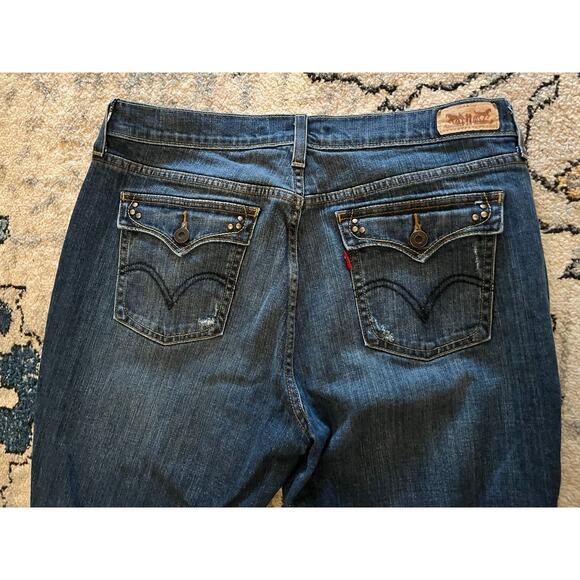 Levi's Women's 515 Bootcut Jeans Size 12 Blue Medium Wash Denim Button Pockets - Picture 5 of 8